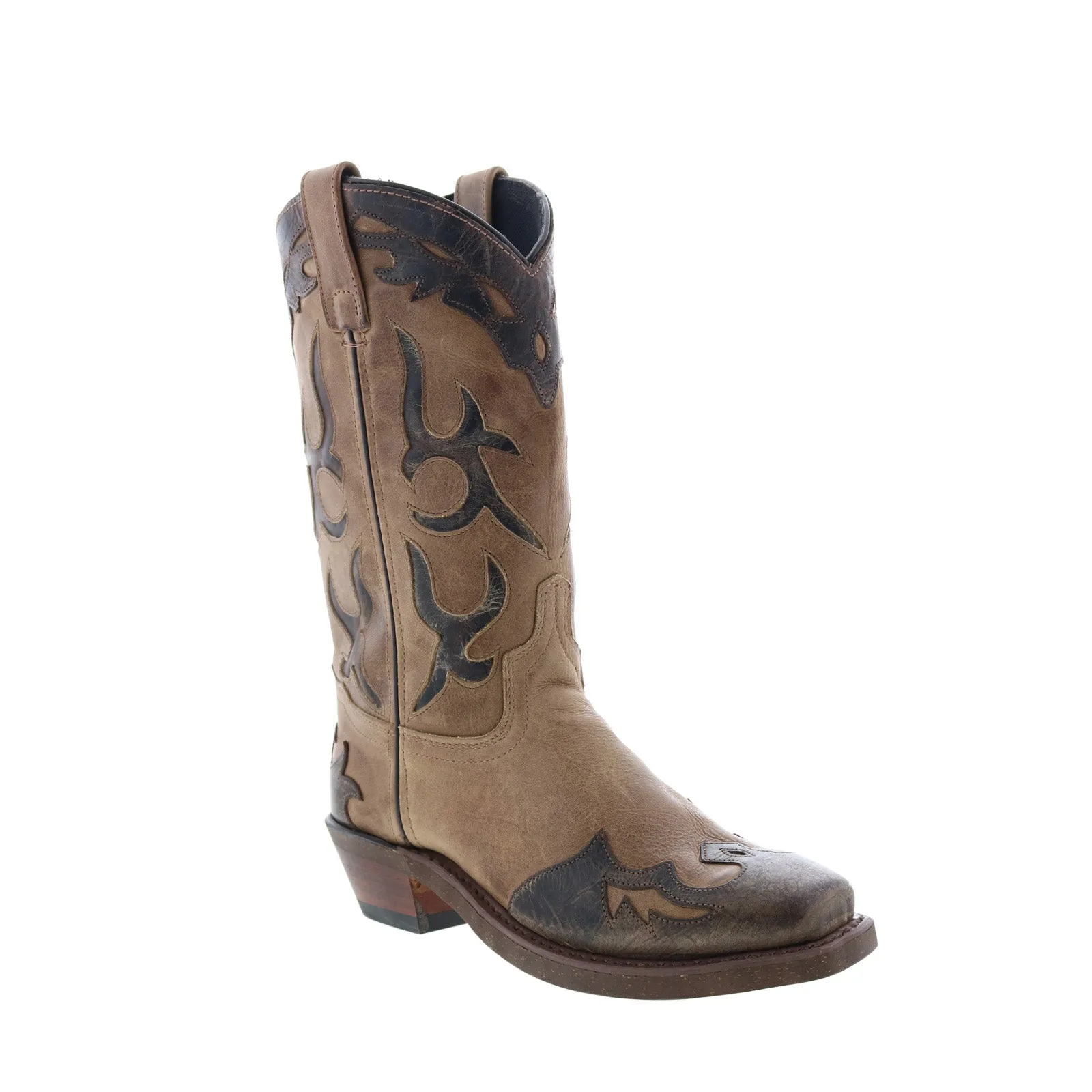 Abilene Boots 9016 Womens Brown Leather Slip On Cowboy Western Boots