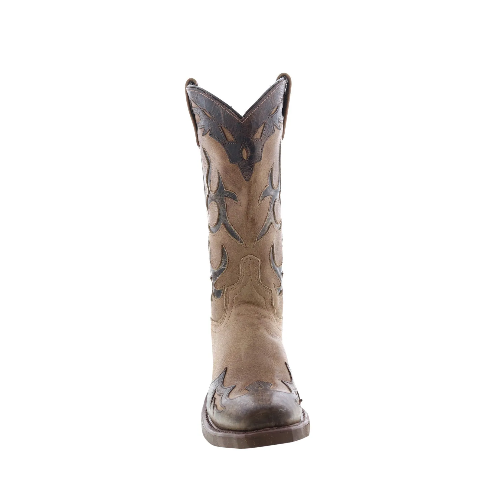 Abilene Boots 9016 Womens Brown Leather Slip On Cowboy Western Boots