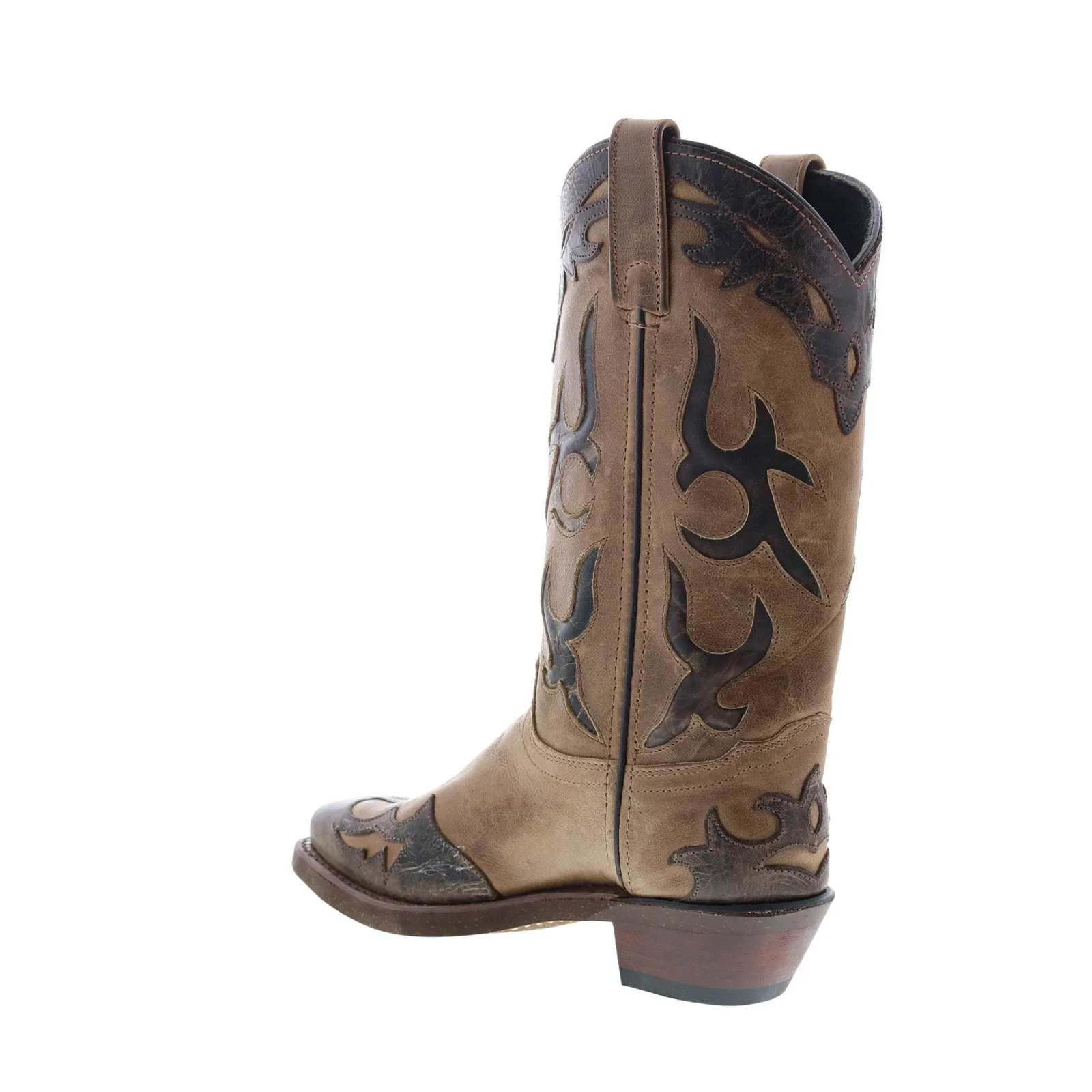 Abilene Boots 9016 Womens Brown Leather Slip On Cowboy Western Boots
