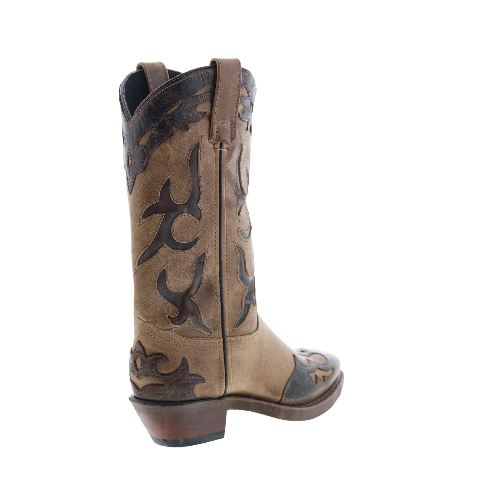 Abilene Boots 9016 Womens Brown Leather Slip On Cowboy Western Boots