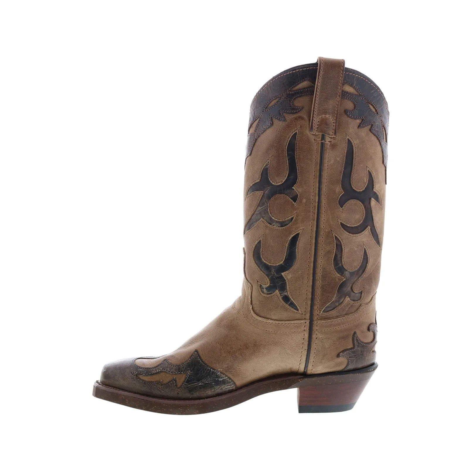 Abilene Boots 9016 Womens Brown Leather Slip On Cowboy Western Boots