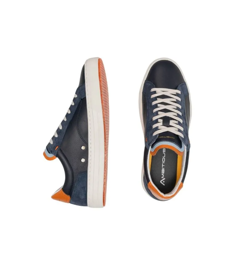 Ambitious Mens Lace Up Leather Navy Casual Shoe Anapolis - 11218-5979AM