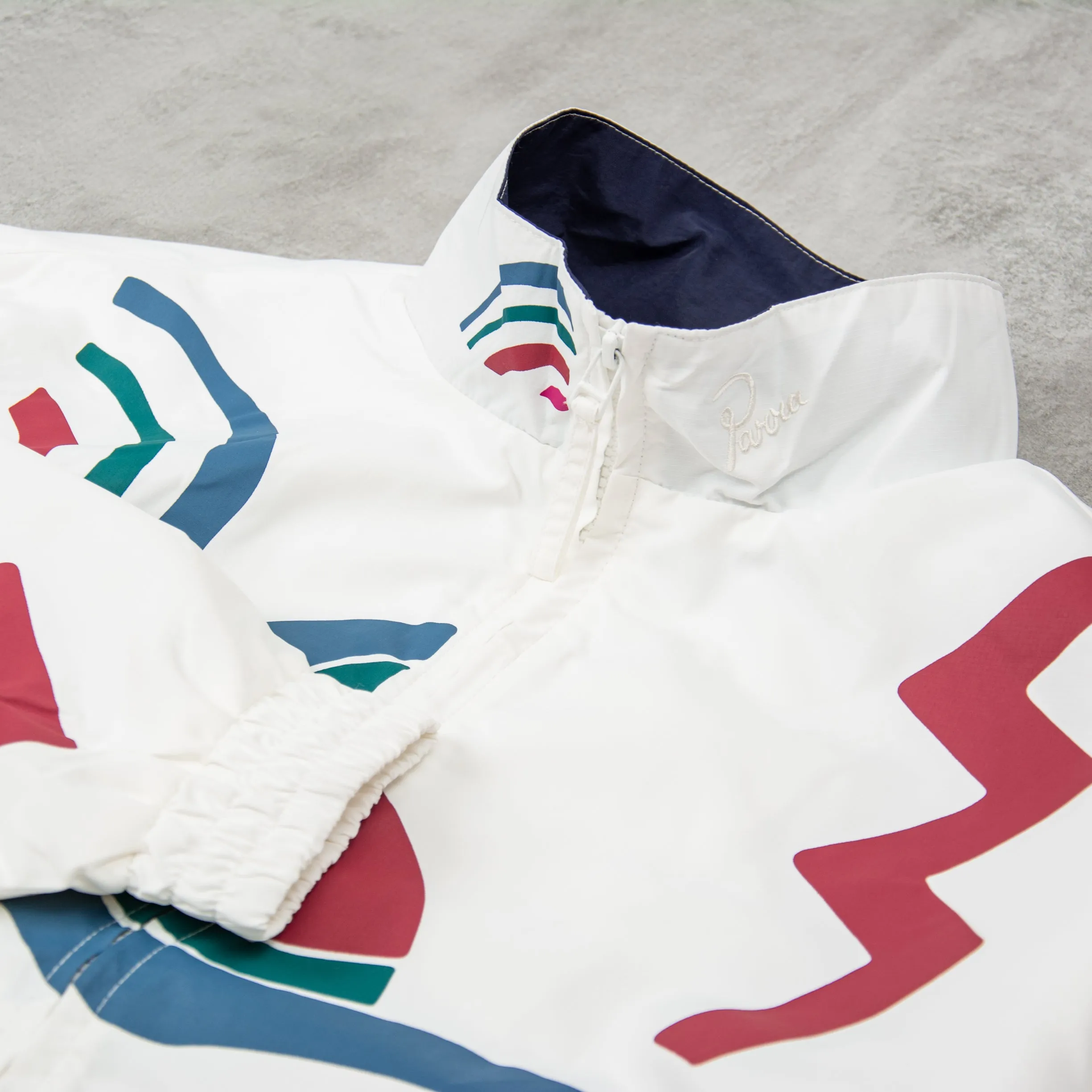 Parra Tennis Stylish Track Jacket - Classic White