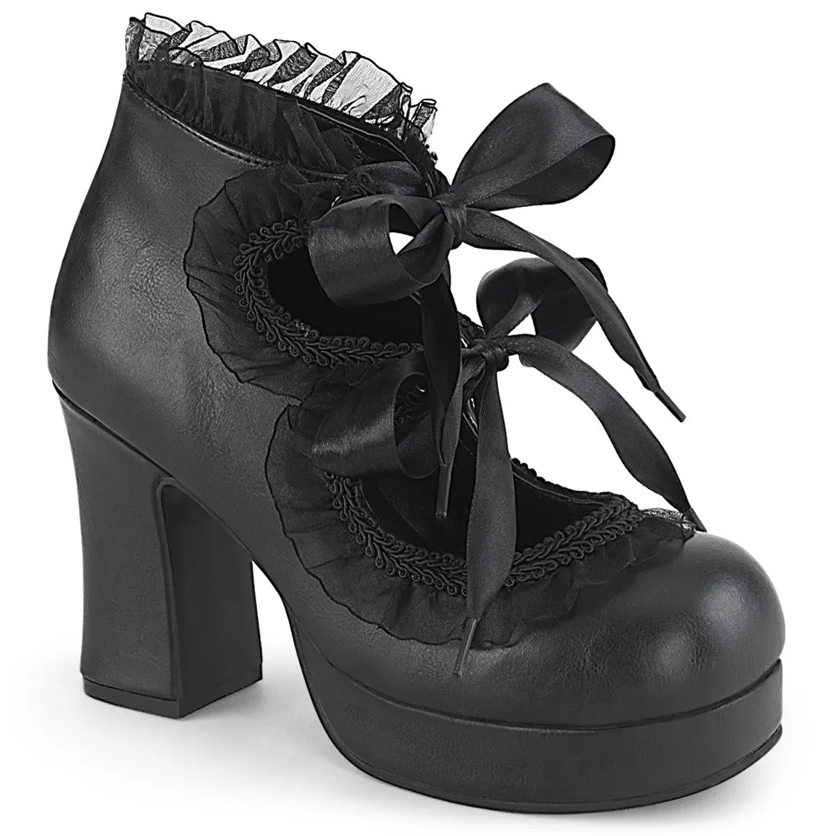 Demonia GOTHIKA-53 | Black Vegan Leather Platform Shoes